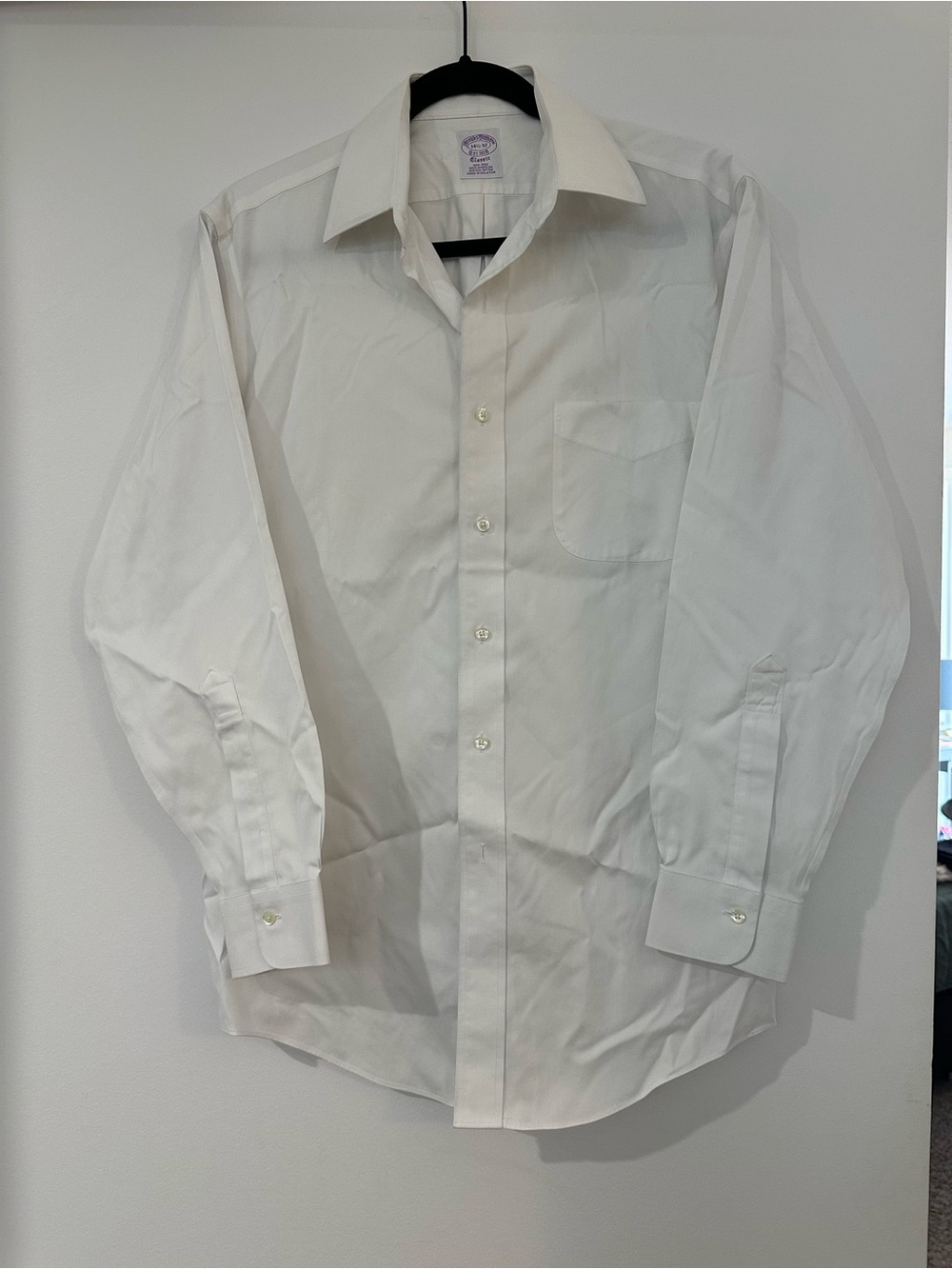 Classic White Men's Dress Shirt - Formal Brooks Brothers Button-Down